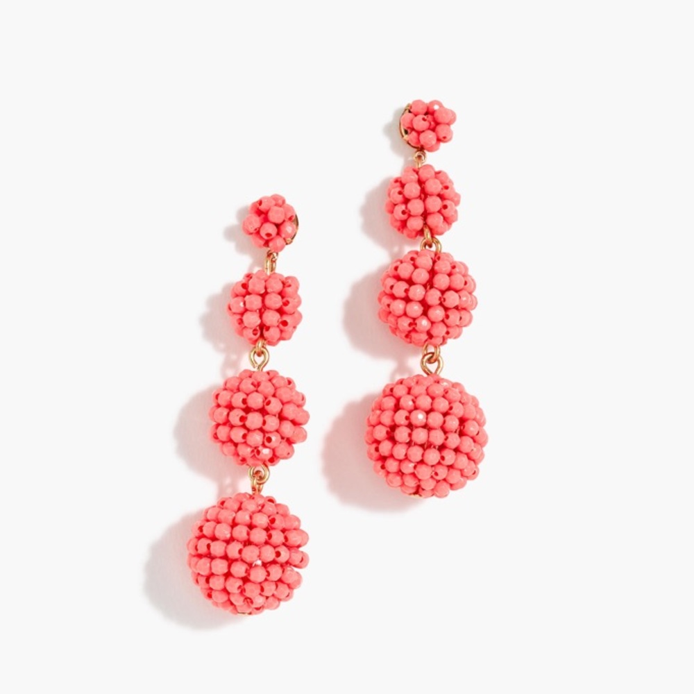 JCrew beaded ball drop earrings